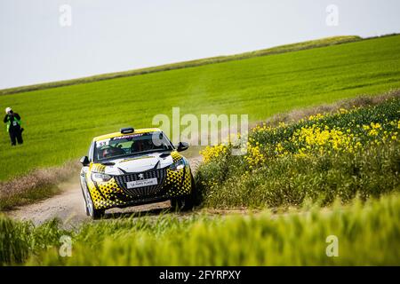 53 Taveneau Sam, masse Elodie, pH SPORT par GT2i, Peugeot 208 VTI, action pendant le Rallye du Touquet 2021, 1er tour du Championnat de France des Rallyes 2021, du 27 au 29 mai au Touquet, France - photo Bastien Roux / DPPI Banque D'Images