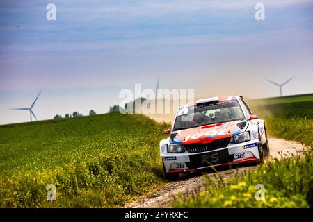 08 ROUILLARD Patrick, BARRAGE VAN NHINH Damien, Rouillard Patrick, Skoda Fabia, action pendant le Rallye du Touquet 2021, 1er tour du Championnat de France des Rallyes 2021, du 27 au 29 mai au Touquet, France - photo Damien Saulnier / DPPI Banque D'Images