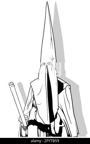 Le Penitent blanc-robed Illustration de Vecteur