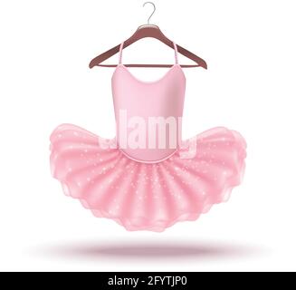 icône petite fille rose ballerine robe sur un cintre. Illustration isolée sur fond blanc. Illustration de Vecteur