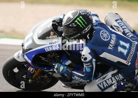 MISANO - ITALIE, 2 septembre 2011: Le cavalier américain Yamaha Ben Spies en action au 2011 San Marino GP. Italie Banque D'Images