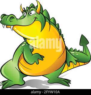 Personnage de dessin animé Dragon, illustration vectorielle Illustration de Vecteur