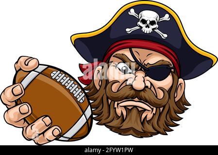 Craton de la mascotte américaine de football pirate Illustration de Vecteur