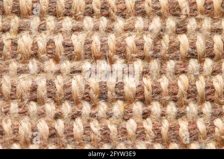 Tissu beige gros plan, chanvre, toile de fond jute Banque D'Images