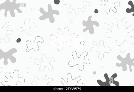 Motif de dessin abstrait blanc et gris avec modèle de dessin à la main libre. Espace d'arrière-plan de style minimal. Illustration de Vecteur