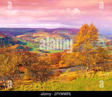 Royaume-Uni, Angleterre, Derbyshire, parc national de Peak District, paysage d'automne, matin, Banque D'Images