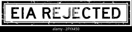 Grunge Black EIA (abréviation de Environmental impact Assessment) le mot « carré » du sceau en caoutchouc a été rejeté sur fond blanc Illustration de Vecteur