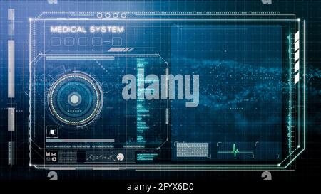 Interface utilisateur du système médical, modèle d'affichage tête haute pour votre élément et projet complet, modèle d'interface utilisateur HUD d'illustration Banque D'Images
