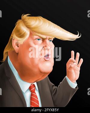 Donald Trump caricature Banque D'Images