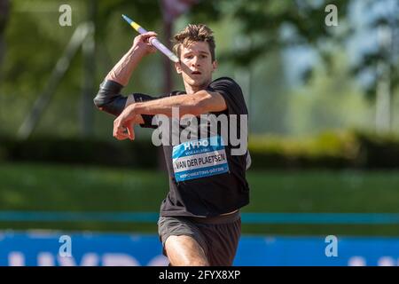 Le Belge Thomas Van Der Plaetsen photographié lors de l'événement de jet de javelin lors de l'événement de décathlon masculin le deuxième jour de la Hypo-Meeting, IAAF World Banque D'Images