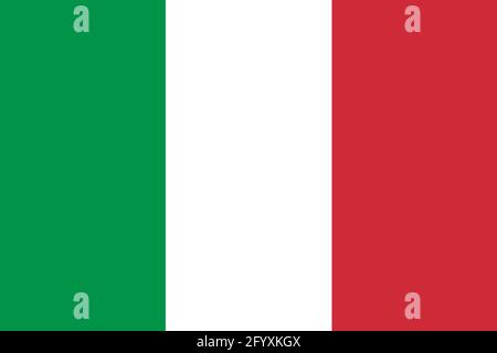 Italie drapeau national proportion standard avec mode de couleur RVB Illustration de Vecteur