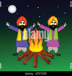 Arrière-plan Lohri Illustration de Vecteur