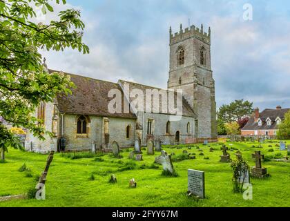 Église de St.Andrews à Cleeve Prior, Worcestershire, Angleterre. Banque D'Images