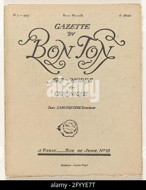 Gazette du bon ton. Art, modes et frivoités, 1923, no 5. Fashiontijdschrift: Gazette du bon ton: Art, modes et frivoités, n° 5-1923, 6e année. Fondateur Lucien Vogel. (Vol 6, n° 5 (1923) incomplet) Banque D'Images