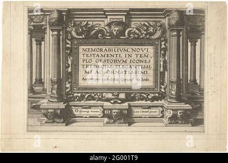 MEMORABILIVM NOVI les tests dans TemploVM ICONES Trodecim Elegantissimi AC Ornatissimi. Titre architectural Imprimer pour une série de 13 imprimés avec des événements du Nouveau Testament qui jouent autour du temple. Banque D'Images