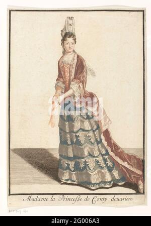 Portrait de Marie Anne de Bourbon; Madame la Princesse de Contty Douaarère. La princesse de Cond, vêtue de Manteau, attire un gant. Une Fontange sur sa tête. Banque D'Images