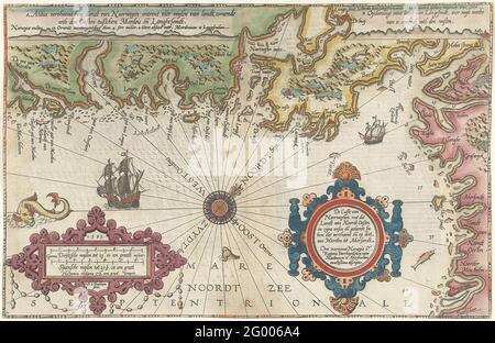 Carte de la côte de la Norvège et de la Suède entre Merdøy et Uddevalla; la Cute de Noorwegen, avec ces terres de Noorddt est dans son Wesen et Daente (...). Banque D'Images