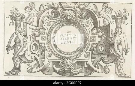 Cartouche Ronde Avec Citation De Cicero Cice Abrvs An Ater Sit Nescio Varii Generis Partitionum Titre Et 15 Feuilles De La Serie Varii Generis Partitionum La Gauche Et La Droite