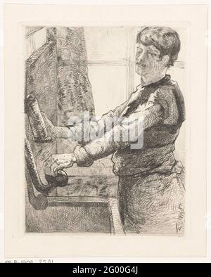 Homme à une pompe. Banque D'Images