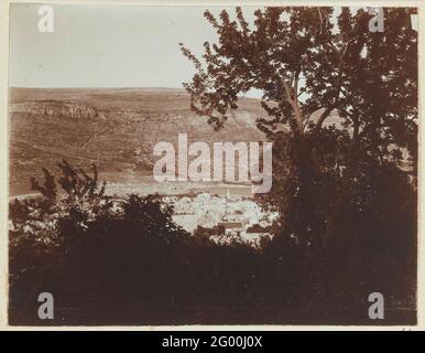 Vue de Naplouse (Nabulus) depuis la montagne Gerizim, Cisjordanie, Israël; [marché, rue, Square in] Nabulus v.d. Gerizim vu. Banque D'Images