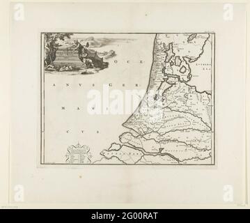 Carte historique des pays-Bas avec les zones de la Batava et des Frisons; Pars II Fresiae Haereditariae. Carte des zones frisonnes de l'ouest des pays-Bas. Partie des 16 cartes du pays de la Batava et des Frisons, fabriquées pour la première fois et incluses dans M. Alting, Descriptio Ant. Agri Batavi et Frisii, art. Notitia germe. Infer., 2 parties, 1697-1700. Réutilisée à F. Halma, stade des pays-Bas et paysages dépendants, dictionnaire général historique, généalogique, géographique et politique, 2 parties, 1725. Selon l'inscription placée dans: Partie I, p. 425. Banque D'Images