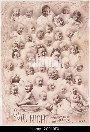 Portrait de composition des bébés en pleurs. 'Bonne nuit'... Banque D'Images