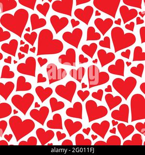 Motif coeur rouge sur fond blanc Banque D'Images