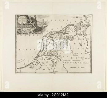 Carte historique des pays-Bas avec les zones de la Batava et des Frisons; Summaria Descriptio Fresiae Universae. Carte des zones frisonnes aux pays-Bas et en Allemagne. Partie des 16 cartes du pays et des frison fabriquées avant et incluses dans M. Atting, Descriptio Ant. Agri Batavi et Frisii, art. Notitia germe. Infer., 2 parties, 1697-1700. Réutilisée à F. Halma, stade des pays-Bas et paysages dépendants, dictionnaire général historique, généalogique, géographique et politique, 2 parties, 1725. Selon l'inscription placée dans: Partie I, p. 333. Banque D'Images