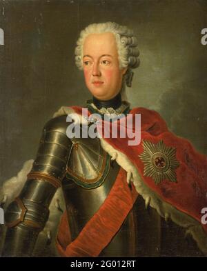 Portrait d'août Wilhelm (1722-1758). Portrait d'août Wilhelm (1722-1758), prince de Prusse. Debout dans la moitié dans les bras. Banque D'Images