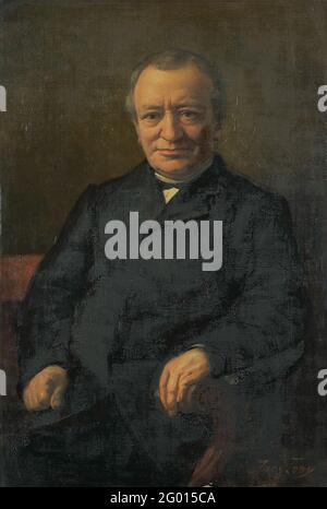 Anthonie Gerardus van der Hout (1820-92). Portrait d'Anthonie Gerardus van der Hout, moitié comme moitié, assis dans une chaise. Banque D'Images