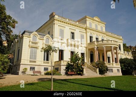 FRANCE. ALPES-MARITIMES (06). CANNES. VILLA MARIE-THERESE (ROTHSCHILD VILLA). ABRITE LA BIBLIOTHÈQUE MUNICIPALE Banque D'Images