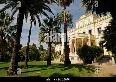 FRANCE. ALPES-MARITIMES (06). CANNES. VILLA MARIE-THERESE (ROTHSCHILD VILLA). ABRITE LA BIBLIOTHÈQUE MUNICIPALE Banque D'Images