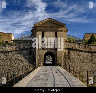 Fortification de Vauban qui mue la ville de Mont-Louis (Pyrénées Orientales, Occitania, France) Banque D'Images