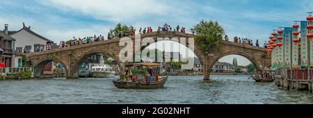 Fangsheng Bridge, Zhujiajiao Panorama, China Stock Photo