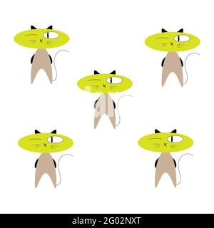 Chatons dans un style de dessin animé. Illustration vectorielle. Illustration de Vecteur