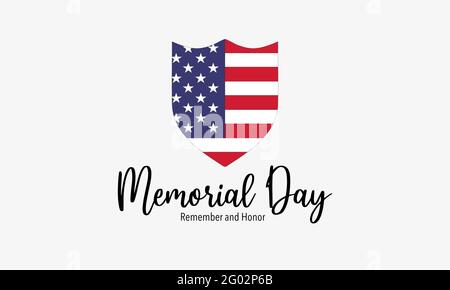 Memorial Day - affiche souvenir et honneur. Célébration du jour commémoratif des États-Unis. Fête nationale américaine Illustration de Vecteur