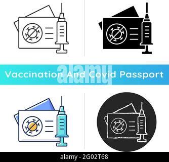 Icône de la carte de vaccination Illustration de Vecteur