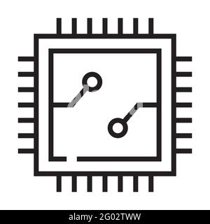 Matériel informatique pour l'exploitation minière icône de contour isolée sur fond blanc Illustration de Vecteur