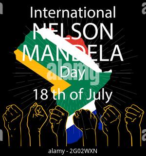 Journée internationale Nelson Mandela. 18 juillet. Concept art montrant la force, l'unité et la puissance. Illustration vectorielle Illustration de Vecteur
