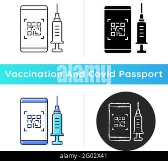 Code QR pour l'icône de vaccination Illustration de Vecteur