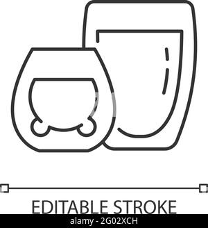 Icône linéaire des tasses en verre doubles Illustration de Vecteur