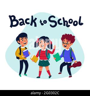 Retour à l'école vecteur bannière design avec coloré drôle école Illustration du scénario de l'étudiant Illustration de Vecteur