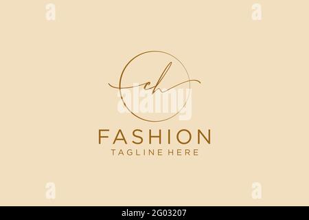 CH logo féminin beauté monogramme et élégant logo design, écriture logo de la signature initiale, mariage, mode, floral et botanique avec la création Illustration de Vecteur