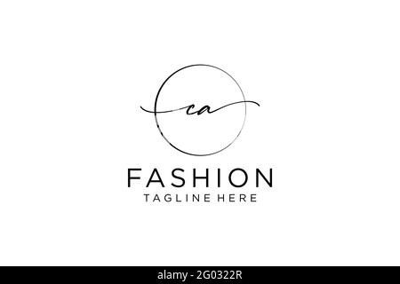 CA logo femme beauté monogramme et élégant logo design, écriture logo de la signature initiale, mariage, mode, floral et botanique avec la création Illustration de Vecteur