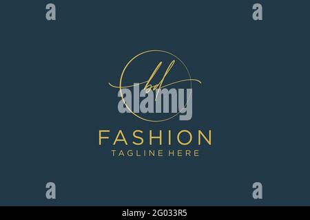 BD logo féminin beauté monogramme et élégant logo design, écriture logo de la signature initiale, mariage, mode, floral et botanique avec créatif Illustration de Vecteur