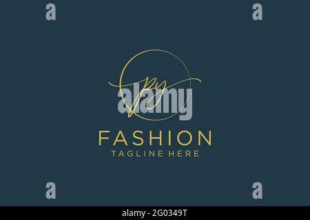 PY logo féminin beauté monogramme et élégant logo design, écriture logo de la signature initiale, mariage, mode, floral et botanique avec la création Illustration de Vecteur
