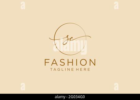 SC logo féminin beauté monogramme et élégant logo design, écriture logo de la signature initiale, mariage, mode, floral et botanique avec la création Illustration de Vecteur