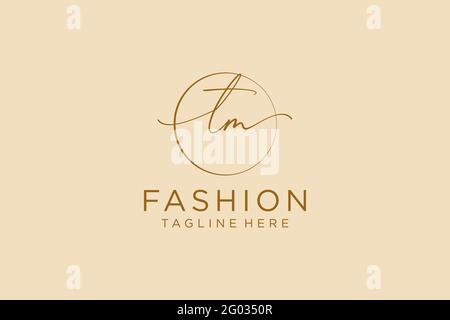 TM logo féminin beauté monogramme et élégant logo design, écriture logo de la signature initiale, mariage, mode, floral et botanique avec créatif Illustration de Vecteur