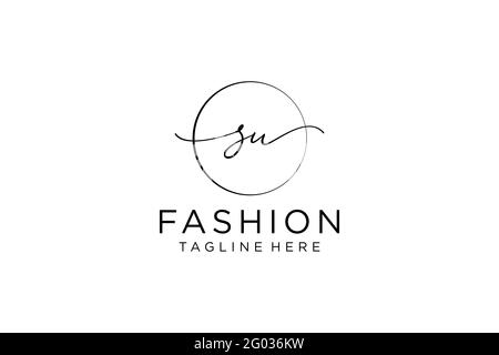 Su logo féminin beauté monogramme et élégant logo design, écriture logo de la signature initiale, mariage, mode, floral et botanique avec la création Illustration de Vecteur