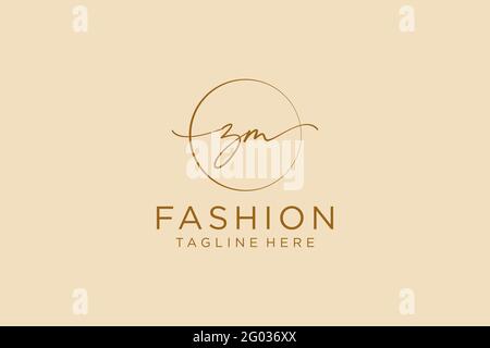 ZM logo féminin beauté monogramme et élégant logo design, écriture logo de la signature initiale, mariage, mode, floral et botanique avec la création Illustration de Vecteur